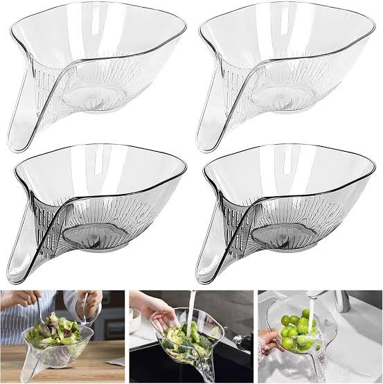 Transparent Grey Multi-Function Drain Basket – Stylish & Practical Kitchen Strainer