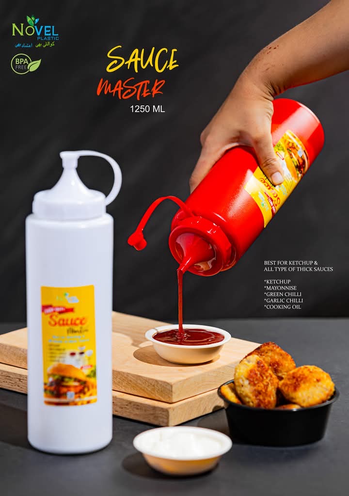 Sauce Master 1250ml Squeeze Bottle – BPA-Free Dispenser for Ketchup, Mayo & Sauces