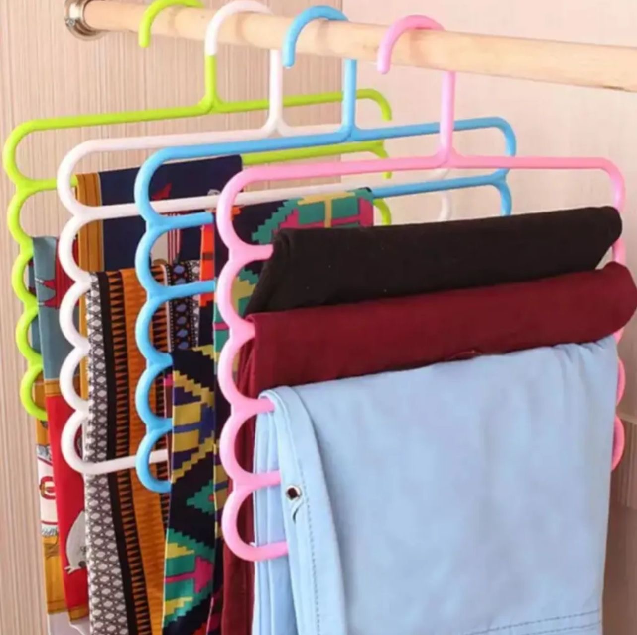 Multi-Layer Clothes Hanger – Space-Saving Closet Organizer for Pants, Scarves & Towels