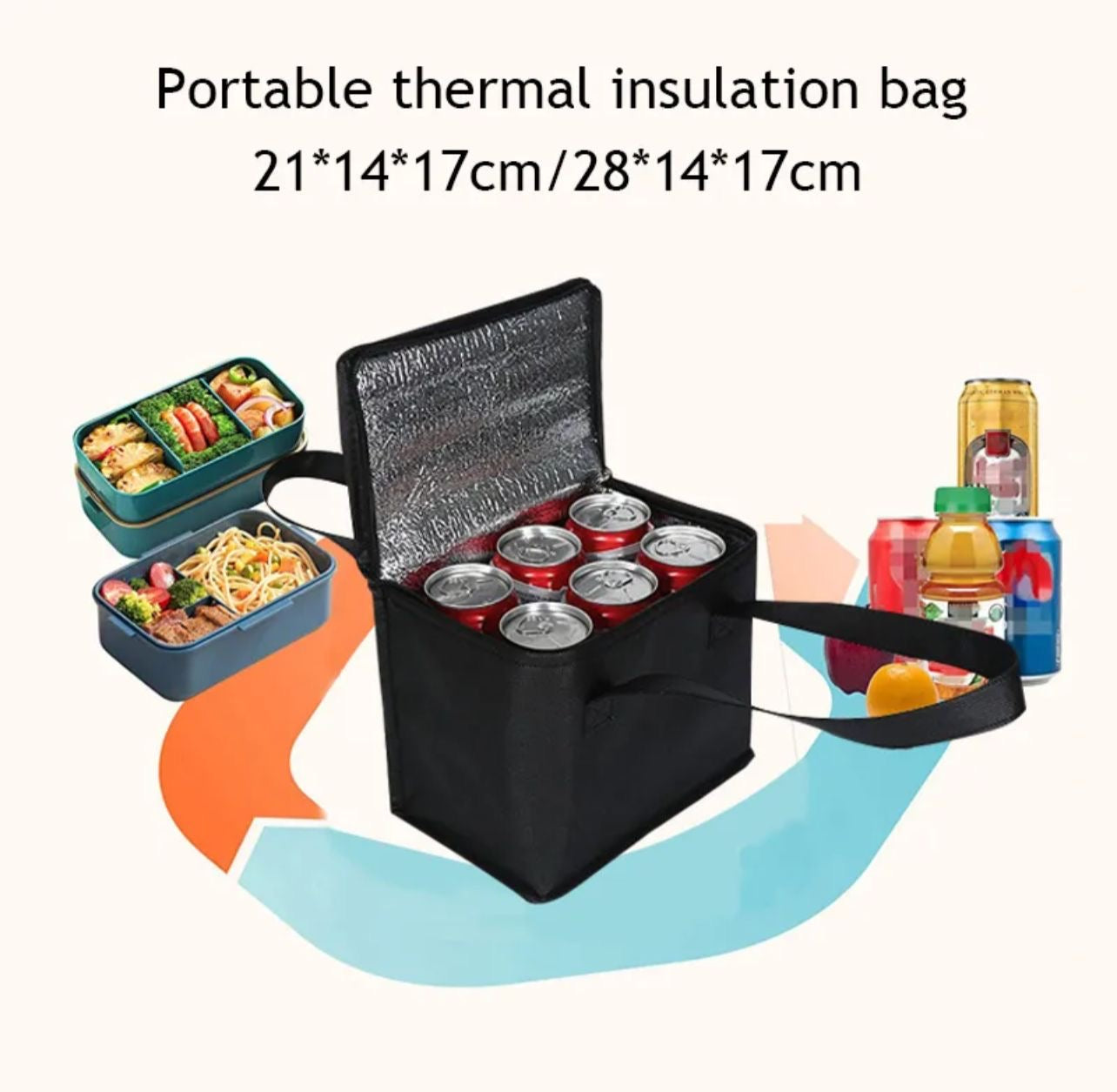 Portable Thermal Insulated Cooler Bag – Hot & Cold Food Storage