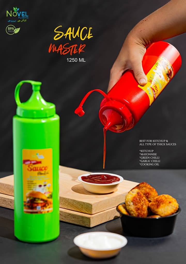 Sauce Master 1250ml Squeeze Bottle – BPA-Free Dispenser for Ketchup, Mayo & Sauces