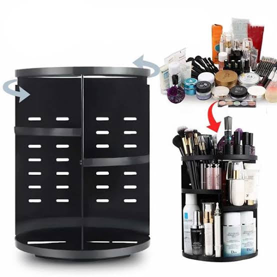 360° Rotating Makeup Organizer – Adjustable Cosmetic Storage for Vanity & Countertops