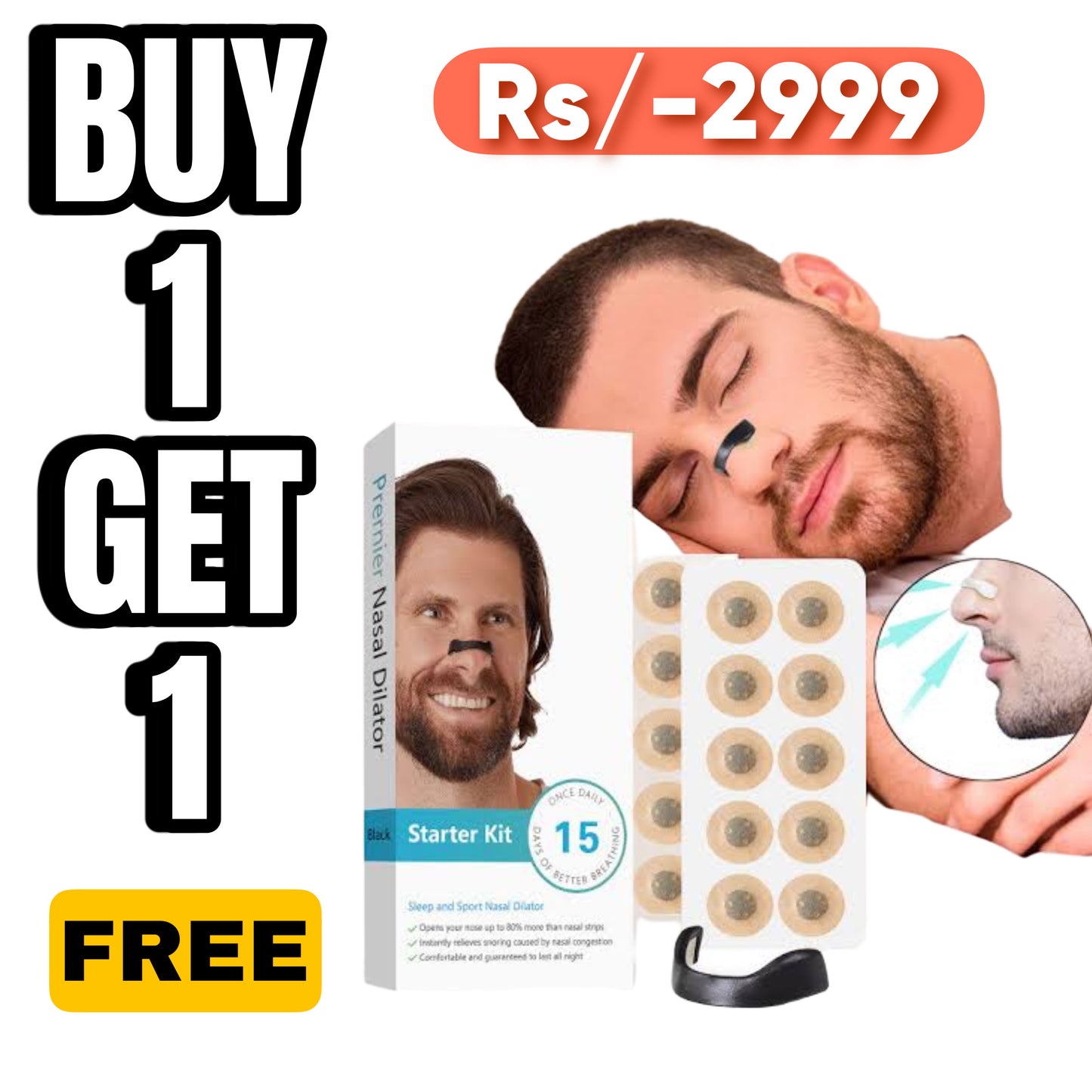 Anti-Snoring Nasal Dilator Strips – Breathable & Comfortable Nasal Expander