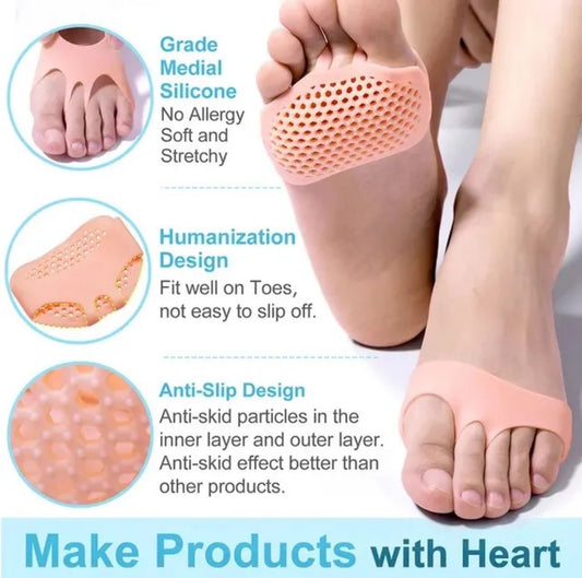 Silicone Gel Forefoot Cushion Pads – Anti-Slip & Shock Absorbing Foot Support